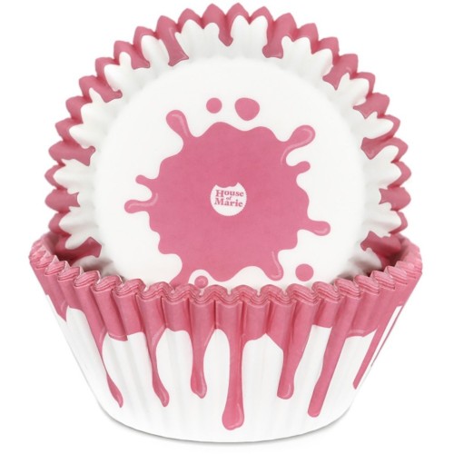 House of Marie mini Baking Cups - drip pink 50pcs