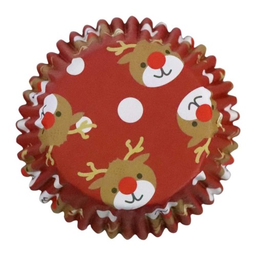 PME Sugarcraft Foil Cupcake Cases - Christmas Reindeer - 30pcs