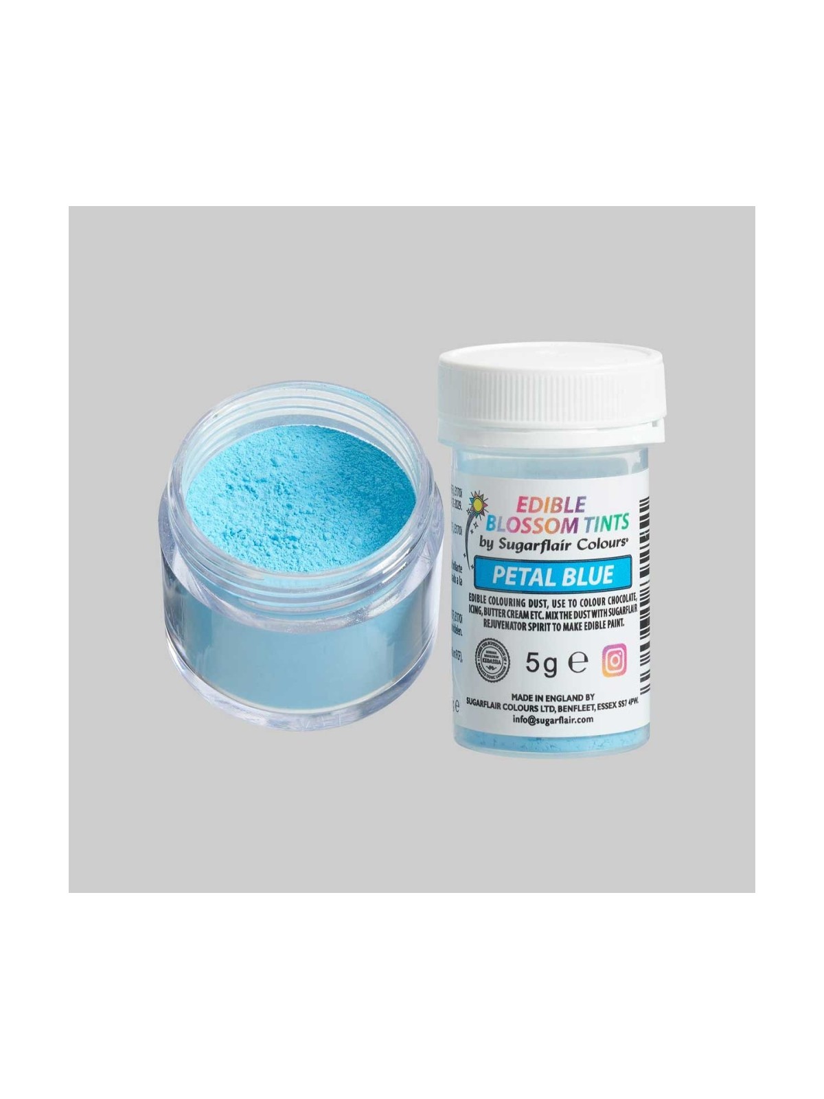 Sugarflair blossom tint - prachová barva - Petal Blue - 5g