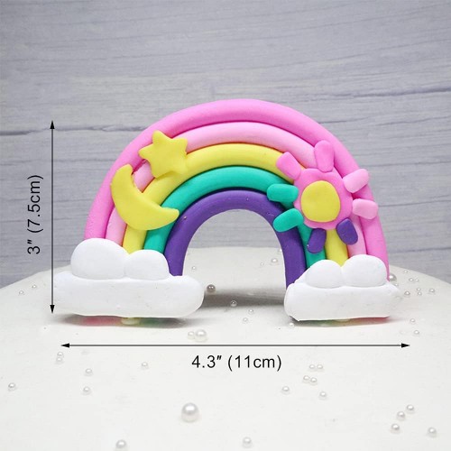 Cake topper - decorated rainbow