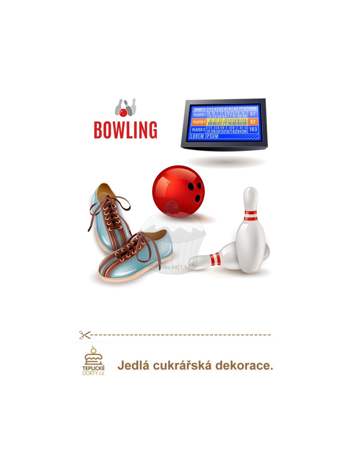 Jedlý papír "Bowling 5" A4