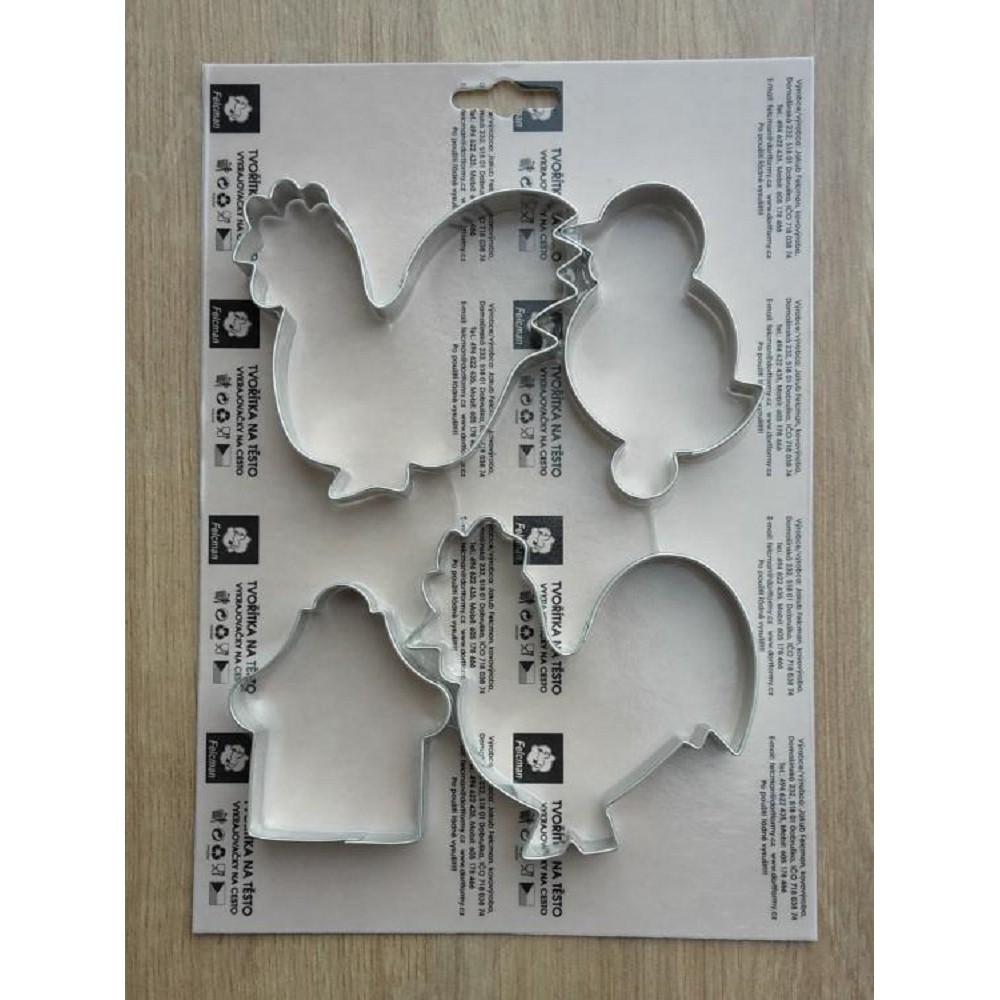 Set of cookie cutters - rooster 4 pieces