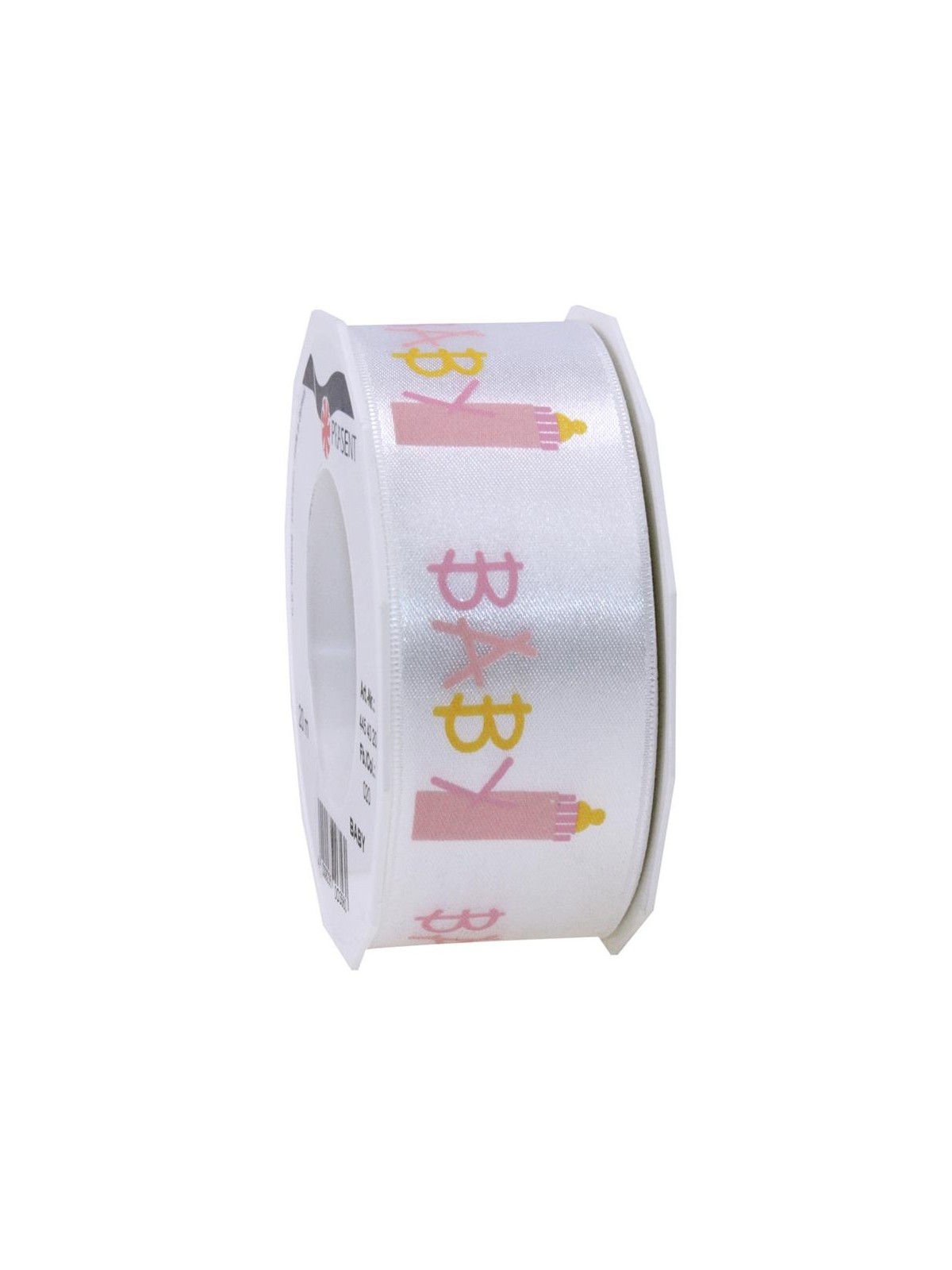 Satin ribbon - white - BABY - 2m/ 40mm