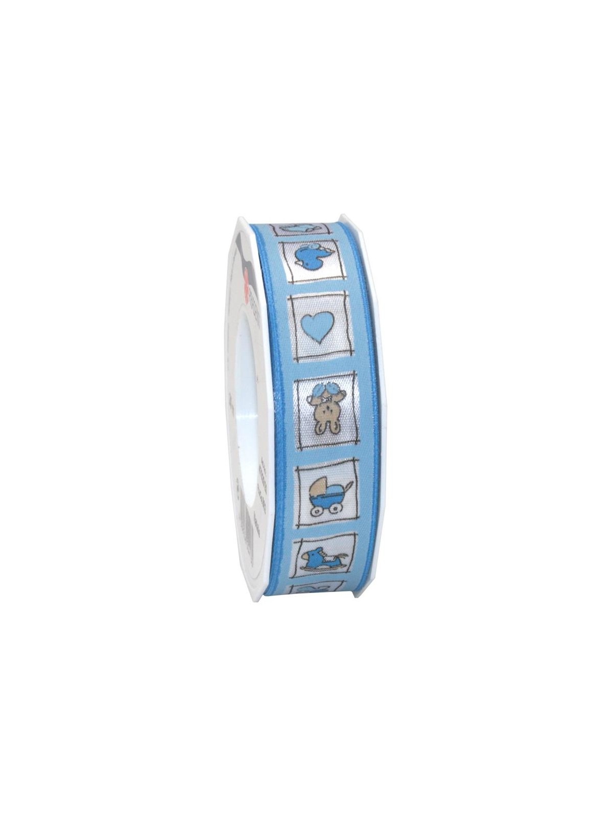 Satinband - babyblau - Kinderwelt - 3m/ 25mm