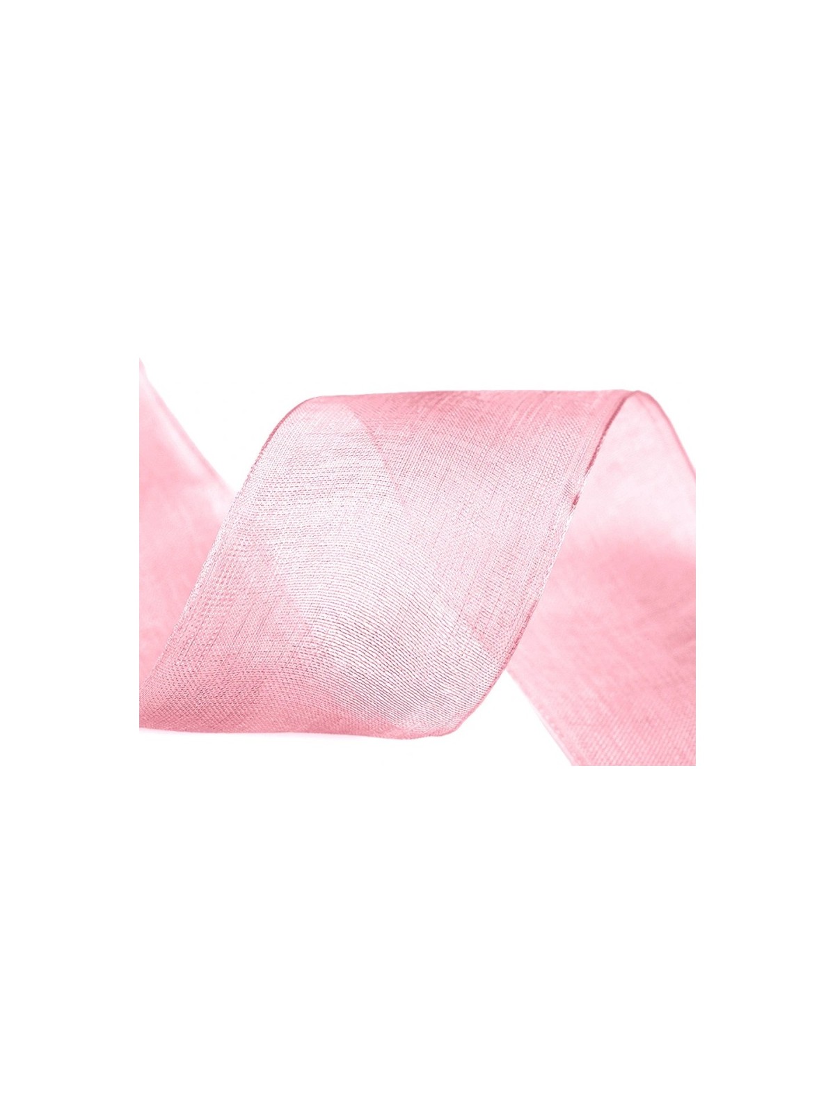 Silk ribbon with metal edge - pink - 3m/ 25mm