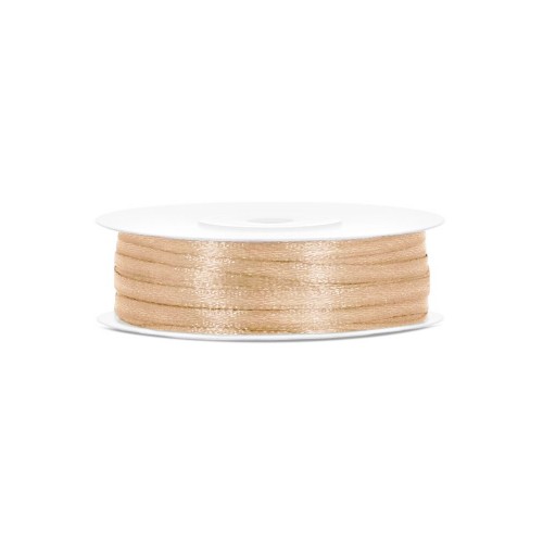 Satin ribbon - light golden - 50m/ 3mm