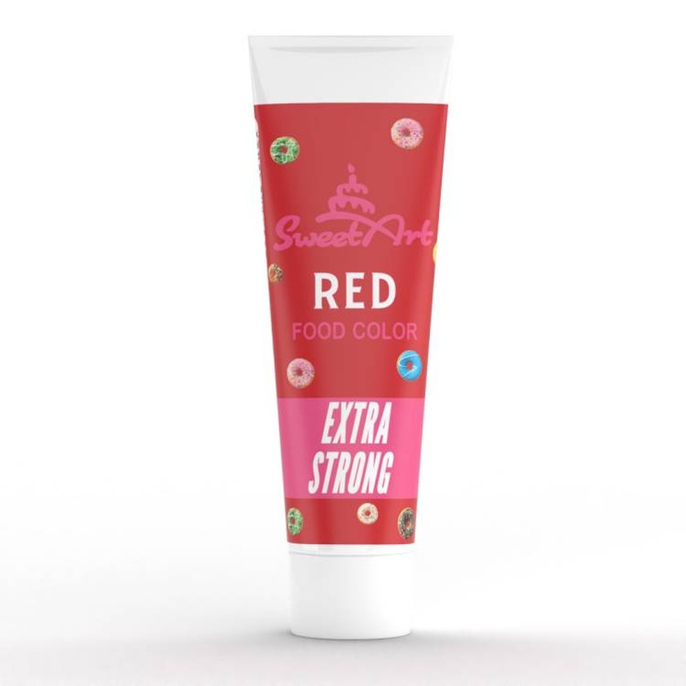 SweetArt - Extra Strong Potravinářská gelová barva Intense Red - červená 30g