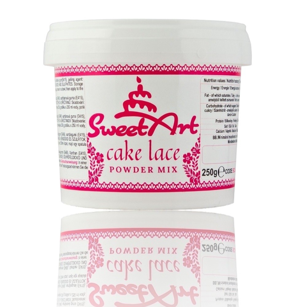 SweetArt cake Lace Powder - hmota na jedlou krajku - bílá - 250g