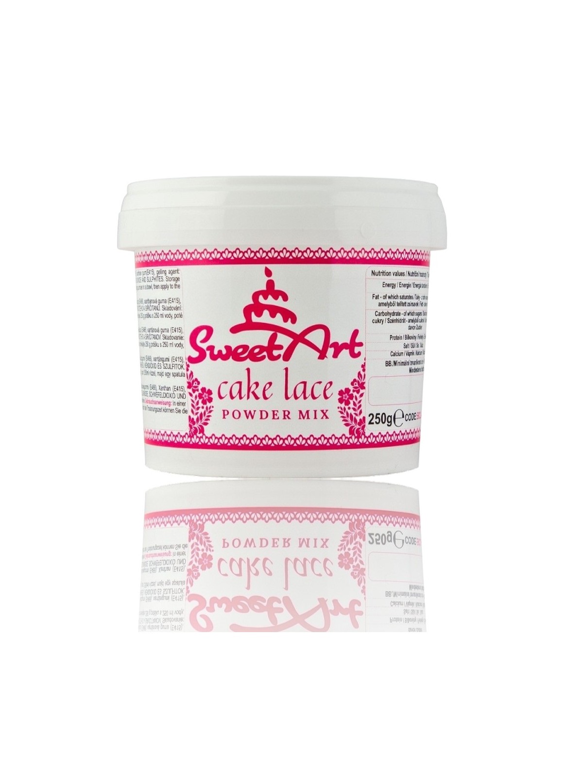 SweetArt cake Lace Powder - hmota na jedlou krajku - bílá - 250g