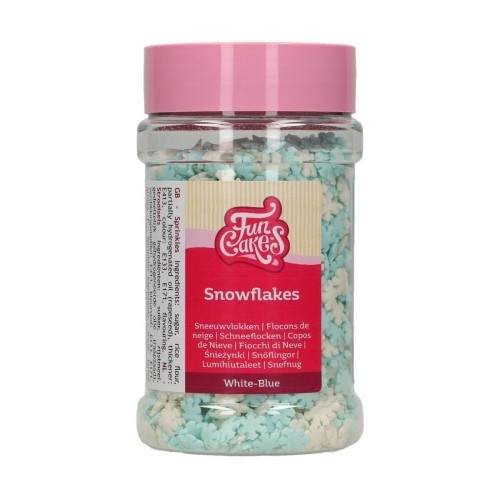 RABATT: FunCakes FunCakes sprinkle - Schneeflocken weiß / blau - 150g