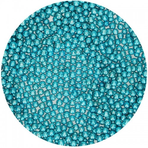 RABATT: FunCakes Zuckerperlen 4mm - metallic blau - 80g