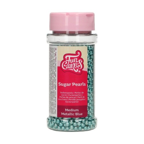 SLEVA: FunCakes sugarpearls 4mm - metallic blue - 80g