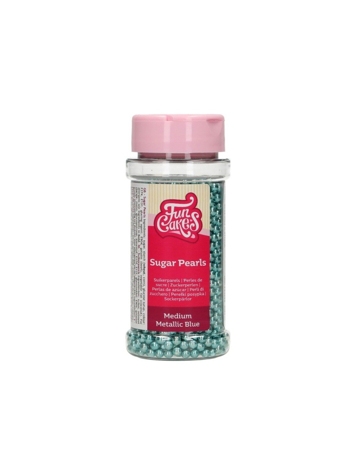 DISCOUNT: FunCakes sugar pearls 4mm - metallic blue - 80g