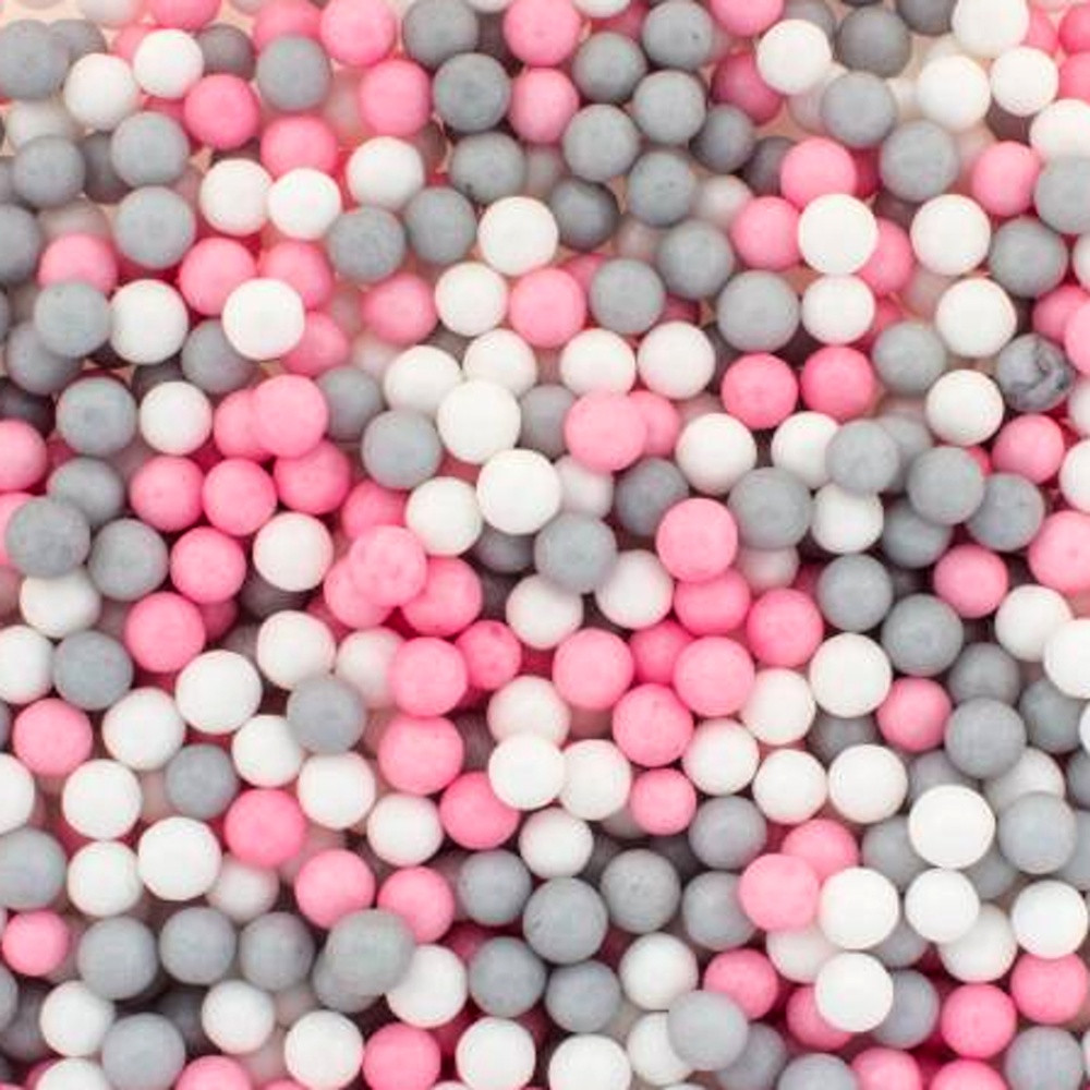 Sugar beads 5mm - pink/grey/white - 50g