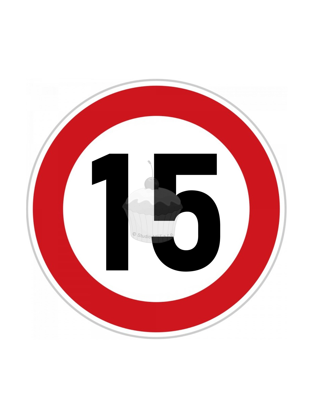 Edible paper "15th Birthday" ban sign A4