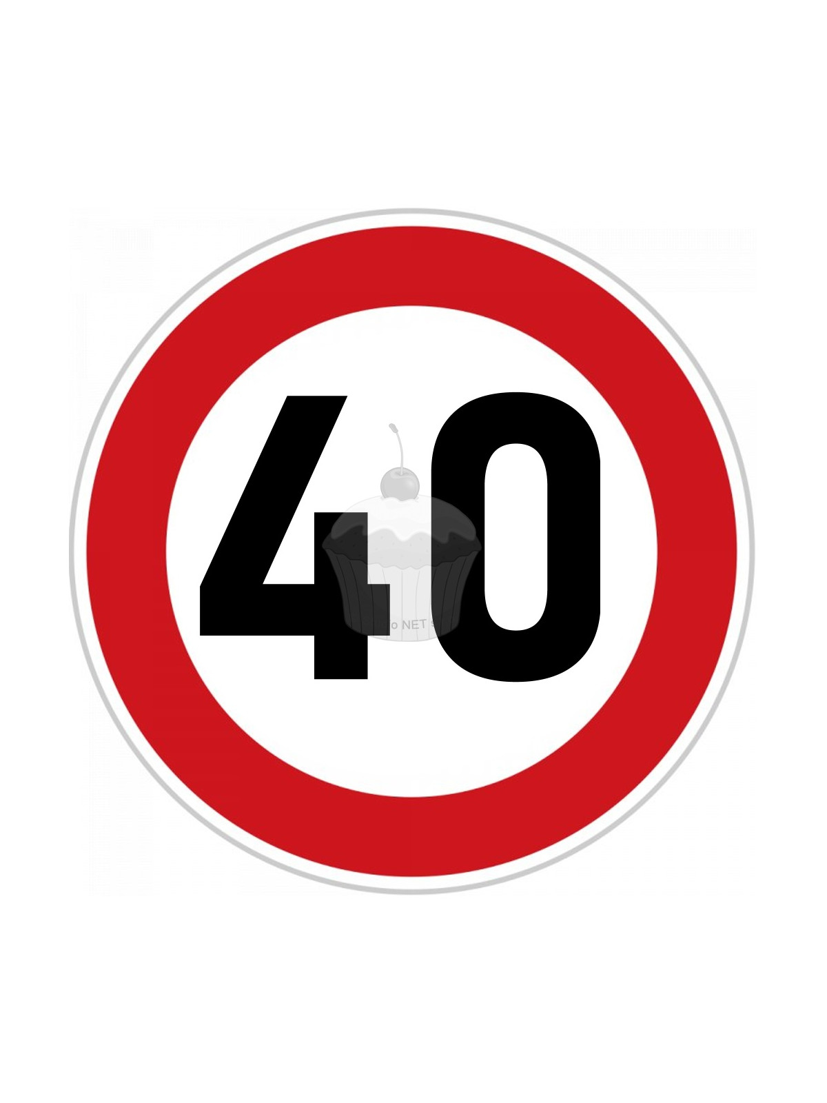 Edible paper "40th Birthday" ban sign A4