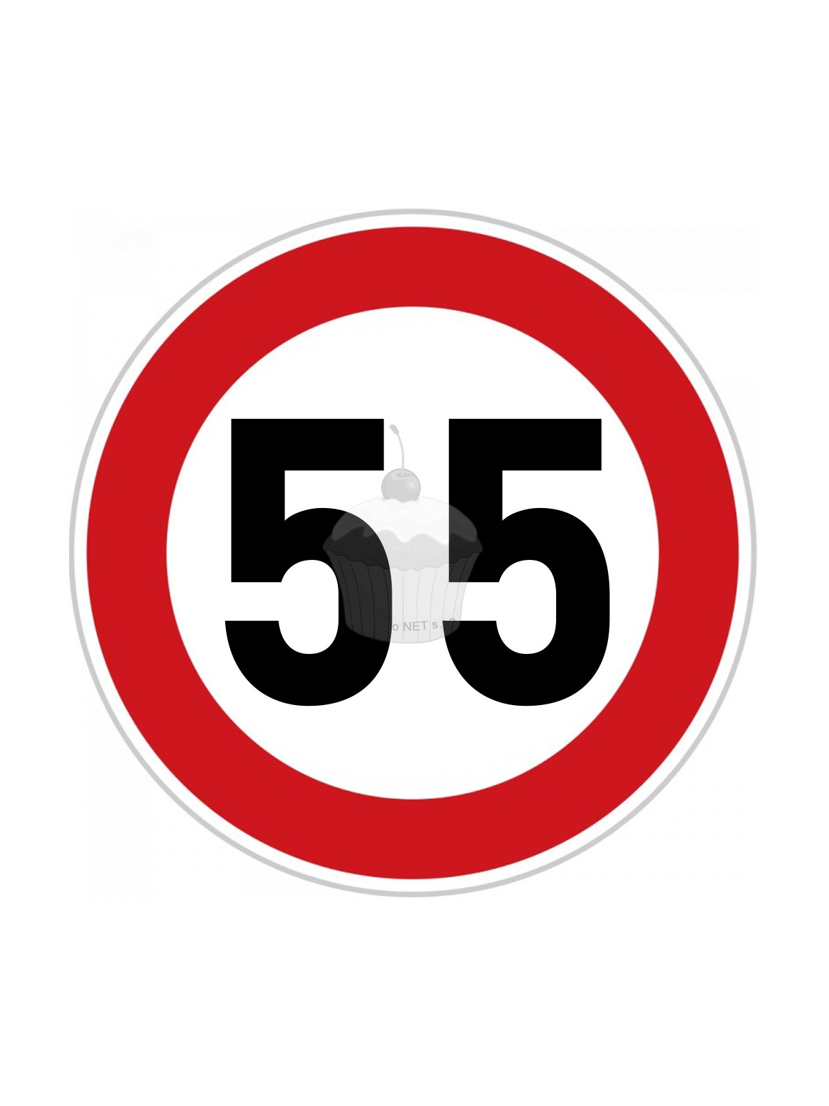 Edible paper "55th Birthday" ban sign A4