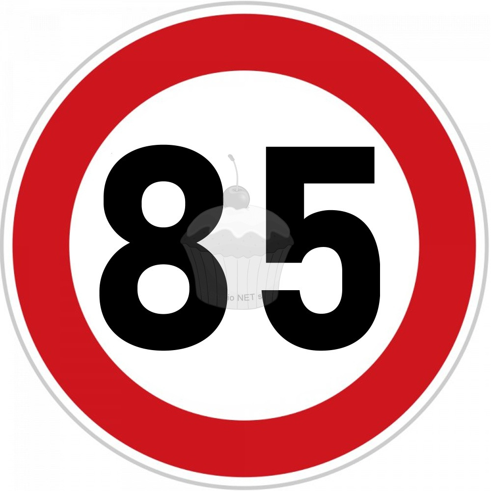 Edible paper "85th Birthday" ban sign A4