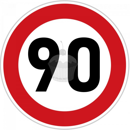 Edible paper "90th Birthday" ban sign A4