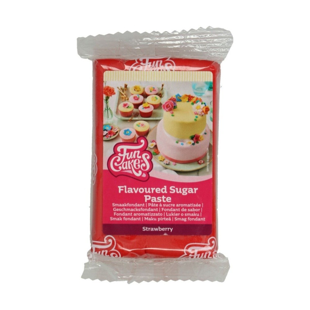 SLEVA: FunCakes ochucený potahový fondán - speciál - Strawberry 250g