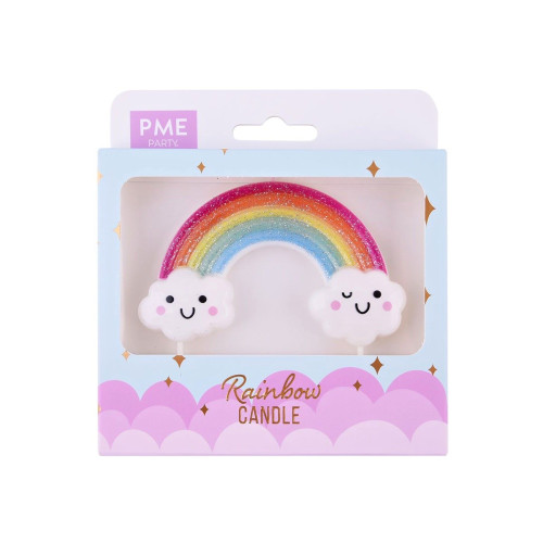 PME Cake Candle Glitter Rainbow - sparkling rainbow