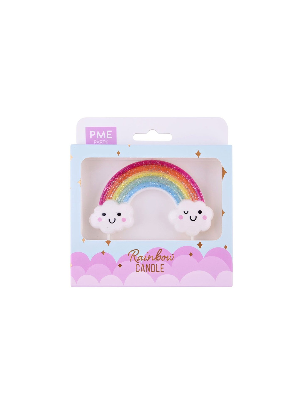 PME Cake Candle Glitter Rainbow - sparkling rainbow