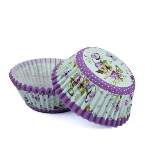 Pastry baskets - violets - 50 pcs