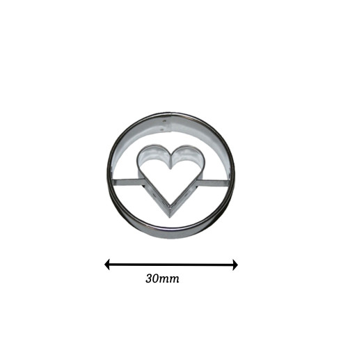 Stainless steel cutter - Smooth wheel with a heart in the center - 3 cm