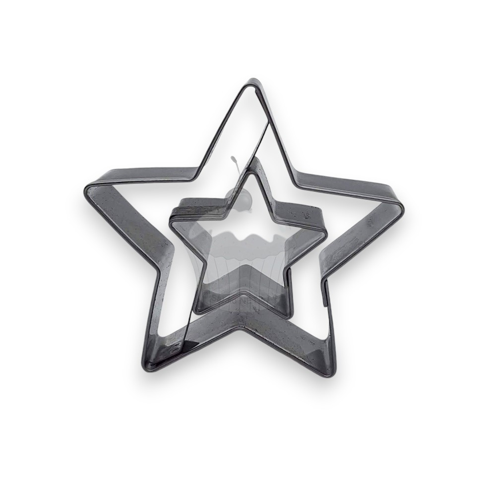 Stainless steel cutter - 5-pointed star with star center - 6cm