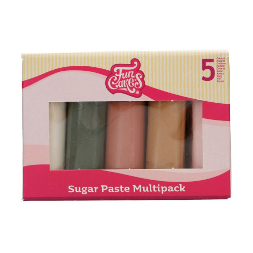 FunCakes Multipack Covering Fondant Shimmering Garden - Sparkling - 5x100g