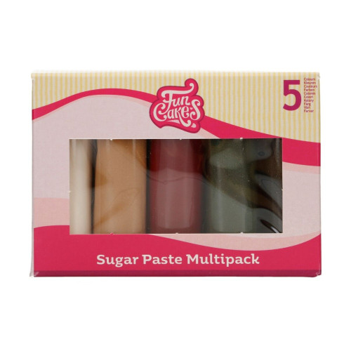 FunCakes Multipack Covering Fondant Sparkling Palette - Sparkling Christmas - 5x100g