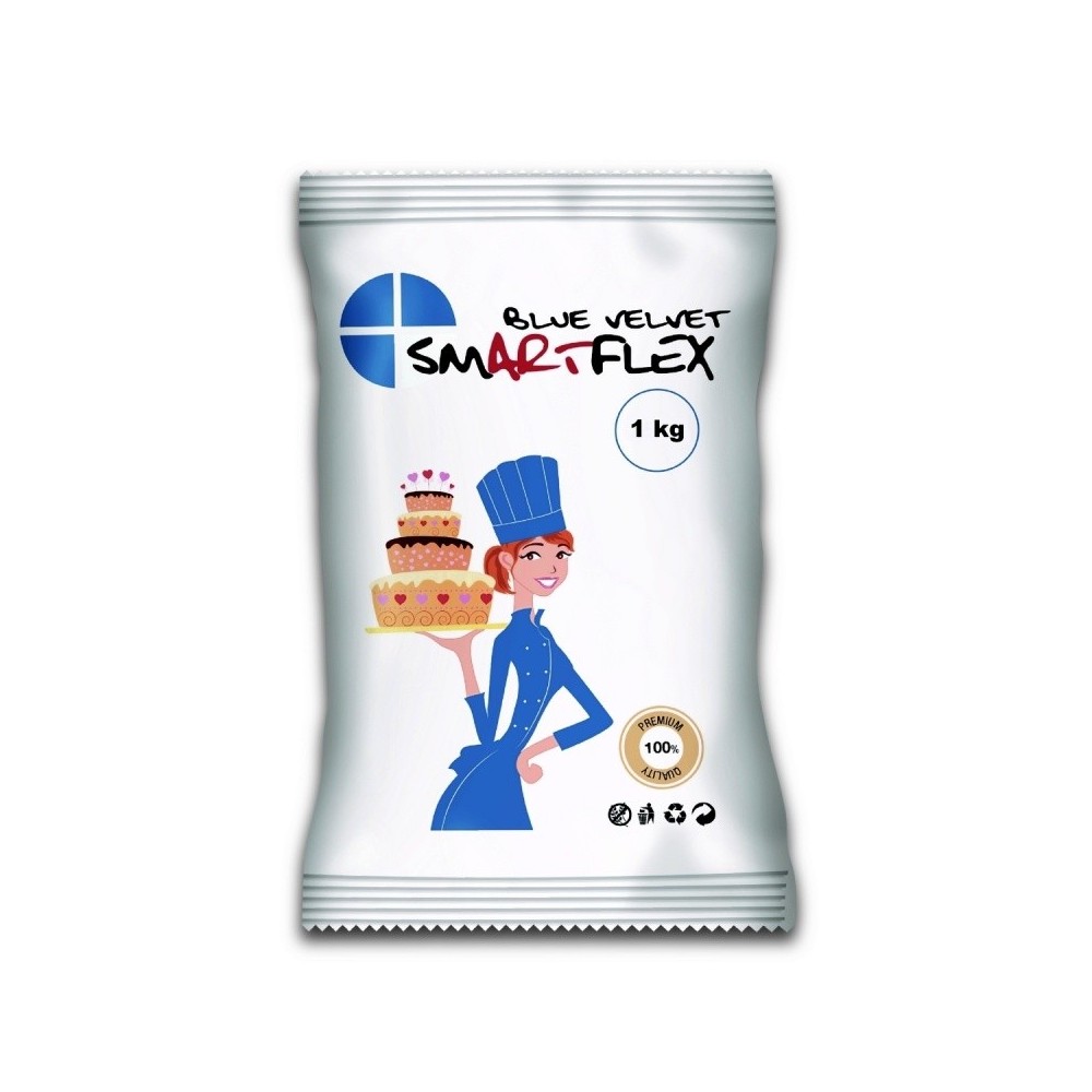 RABATT: Blau Smartflex Velvet Vanilla 1kg - Aussrollfondant und modeliert