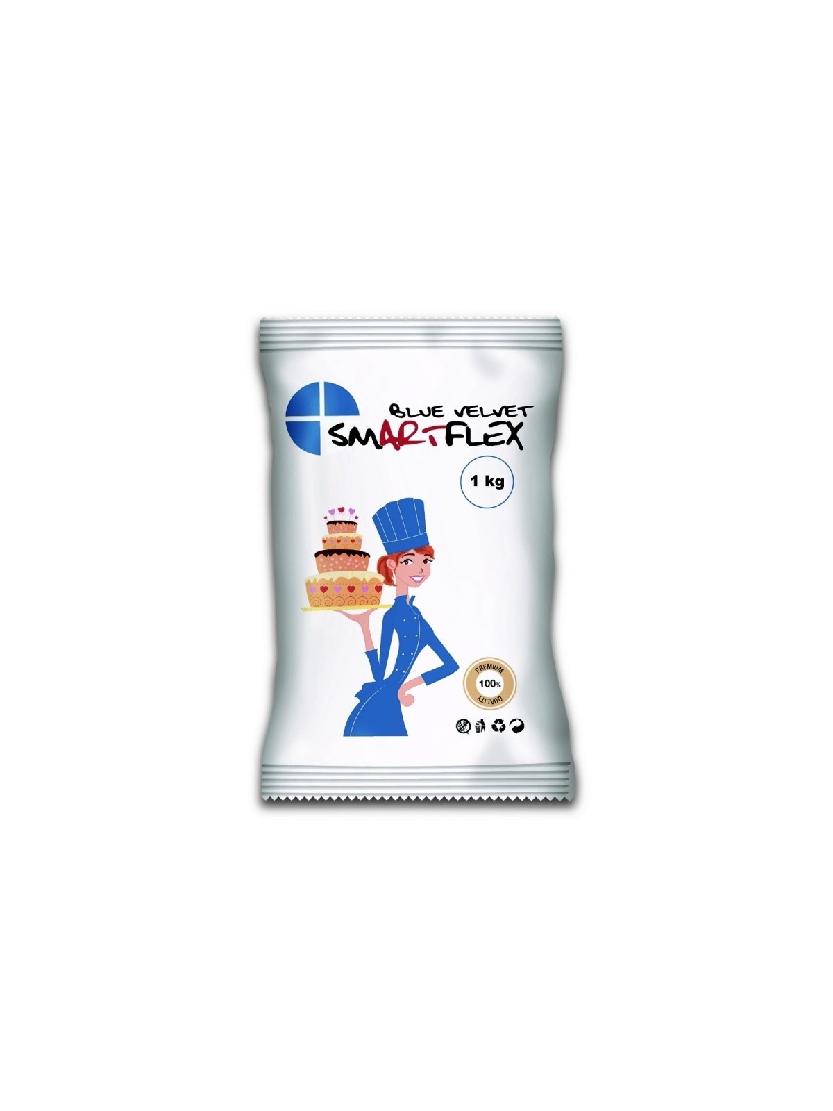 RABATT: Blau Smartflex Velvet Vanilla 1kg - Aussrollfondant und modeliert