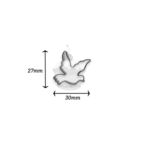 Mini-Ausstecher aus Edelstahl – Taube - 3 cm