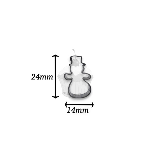 Mini-Ausstecher aus Edelstahl – Schneemann - 2,4 cm