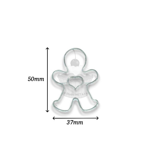 Cookie cutter - Gingerbread man + heart 5cm