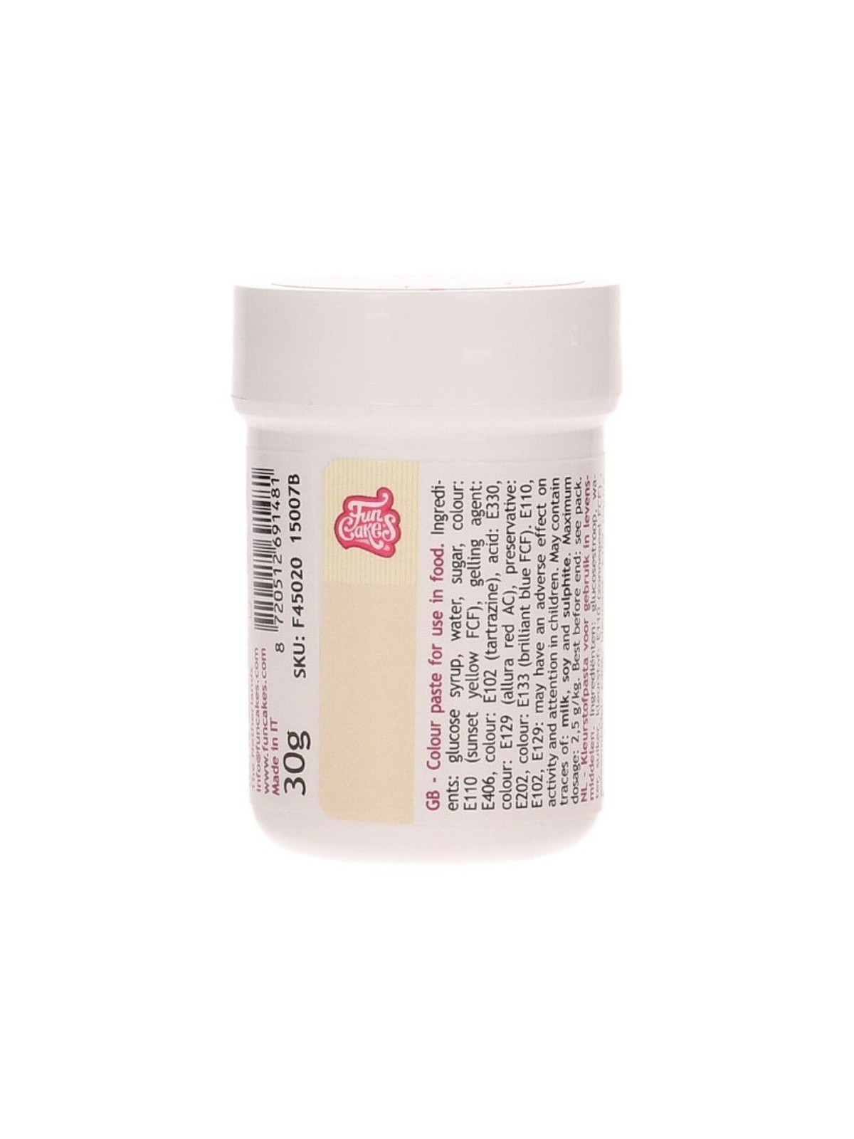 DISCOUNT: FunCakes ivory - gel color - ivory - pot - 30g