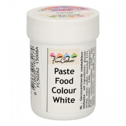 RABATT: FunColours paste food colour - white snow - cup 30g