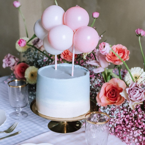 PartyDeco - zápich do dortu - balonky růžové