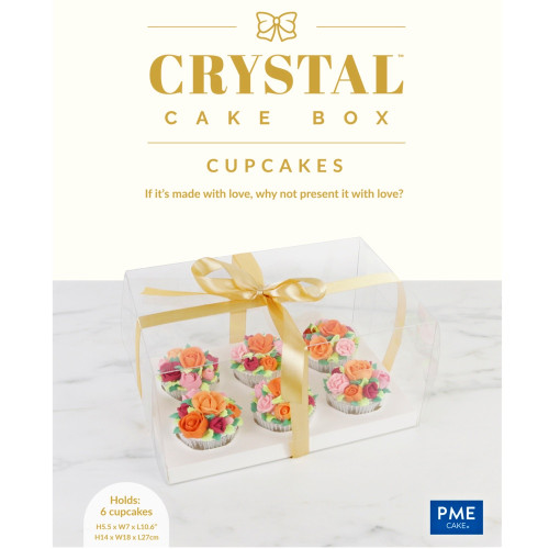 PME Crystal Cake Box - luxusní krabička na cupcakes s mašlí