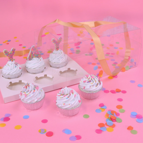 PME Crystal Cake Box - luxusní krabička na cupcakes s mašlí