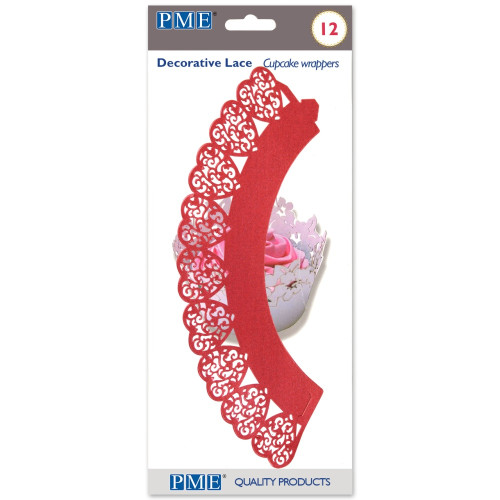 PME CupCakes Wrappers - červené srdce / 12ks