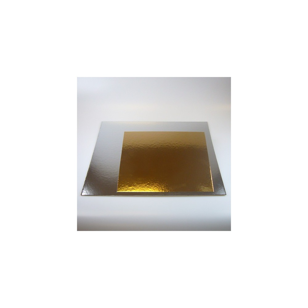 Square cake board gold / silver 25cm