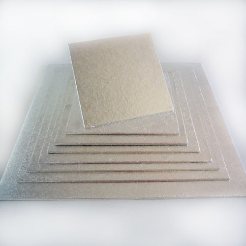 FunCakes Quadratische Tortenplatten silber 20x20cm/4mm