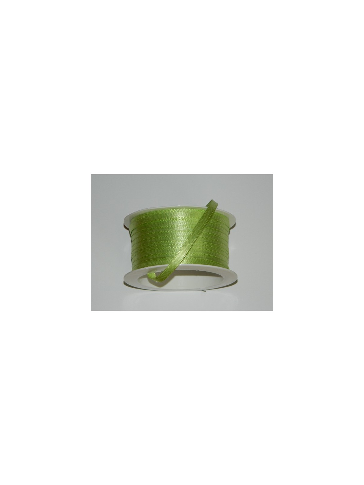 Satin ribbon - lime green 20m / 5 mm