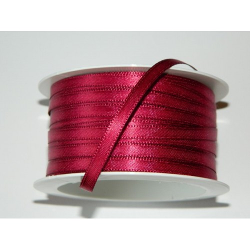 Satin ribbon - wine red 20m / 5 mm