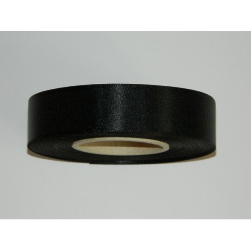 Satin ribbon - black 20m / 24 mm