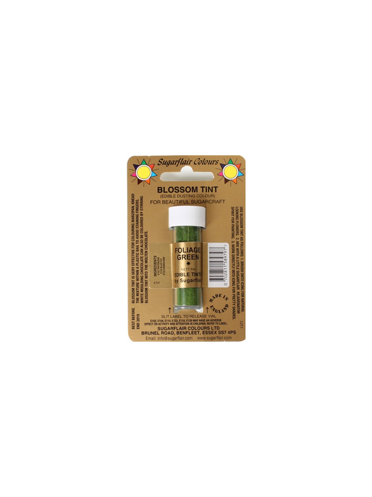 Sugarflair Dusting Colour GRÜN - FOLIAGE GREEN  7ml