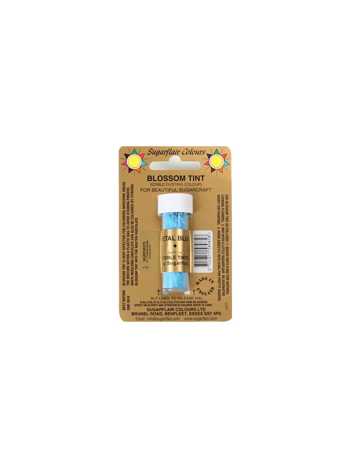 Sugarflair Dusting Colour BLAU - PETAL BLUE 7ml