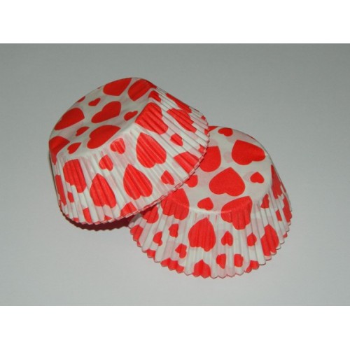 Pastry baskets - red heart - 40 pieces